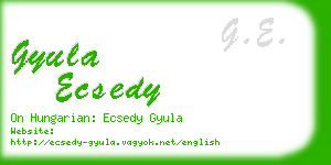 gyula ecsedy business card